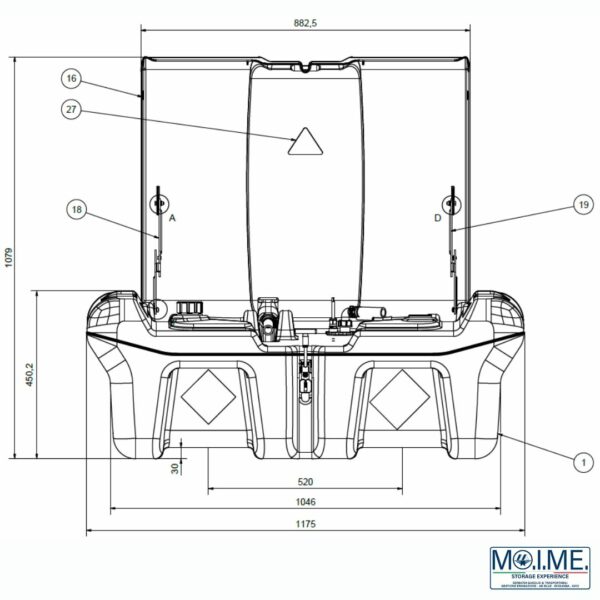 Serbatoio polietilene CEMO Easy Pick-up 210 L