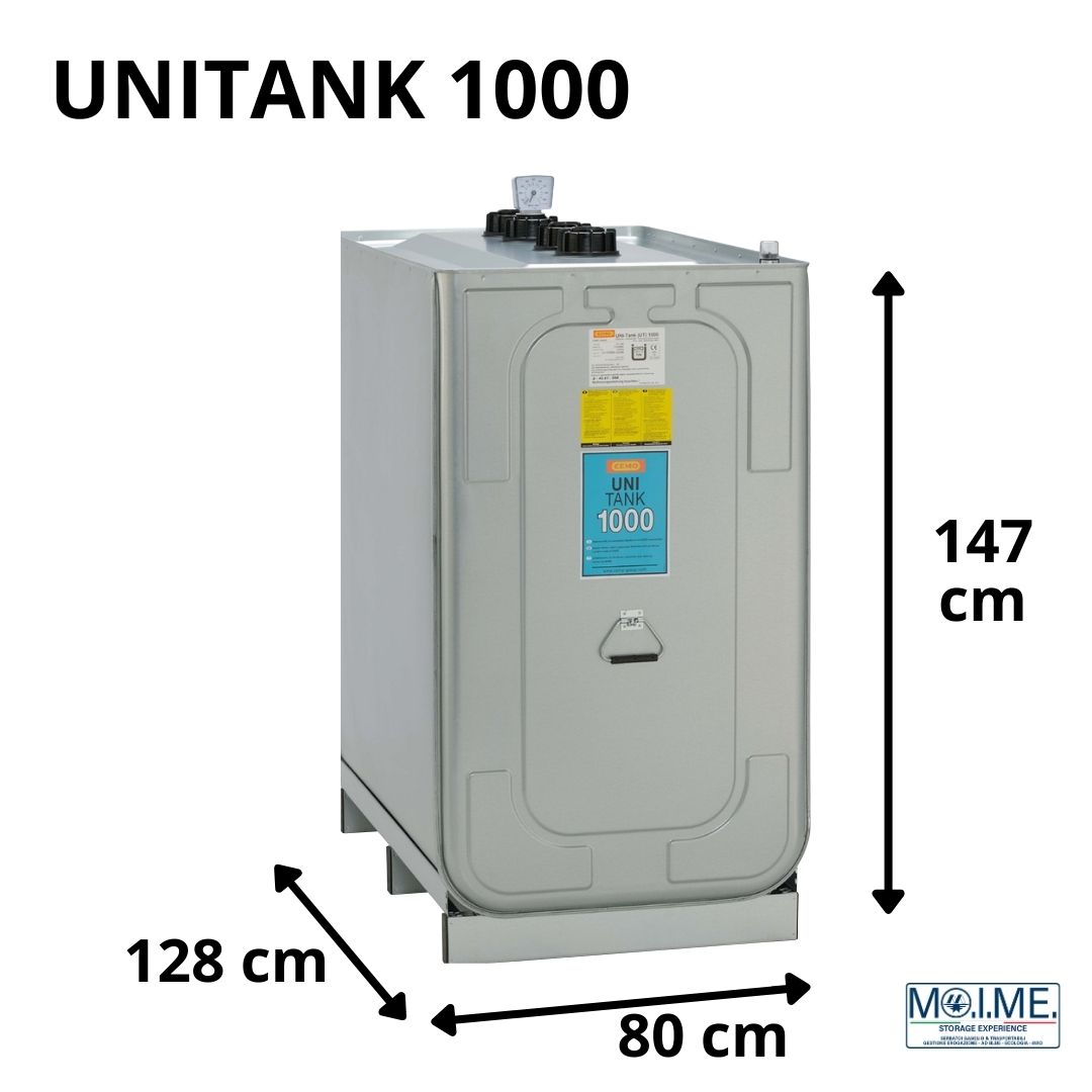 UNITANK 1000 Serbatoio Gasolio in HDPE con vasca di raccolta integrata in lamiera zincata